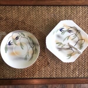 Shogun Bluebirds Lemon Server and Saucer